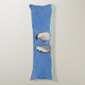 Mooie Penguin Couple op Sky Blue Lichaamskussen (Voorkant Verticaal)