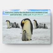 Mooie Penguin Schrift Plaque 1 Johannes 4:16 Fotoplaat (voorkant)