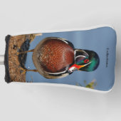 Mooie Pensive Wood Duck in Marsh Golfheadcover (Voorkant)