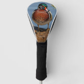 Mooie Pensive Wood Duck in Marsh Golfheadcover (Voorkant)