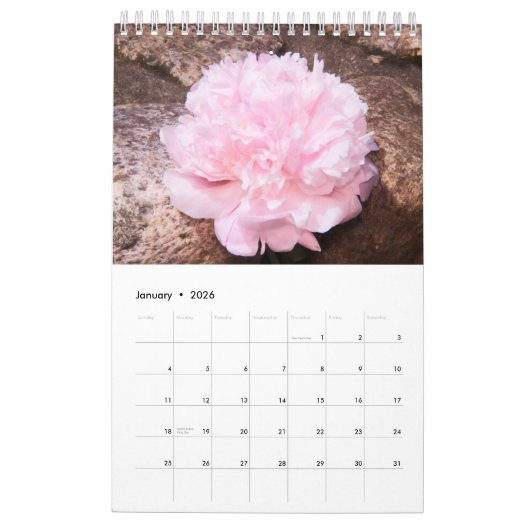 Mooie Peonies Wall Agenda Kalender (Jan 2026)