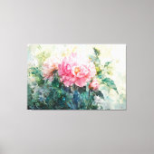 *~* Mooie Peony TV2 Roze Stretched Canvas Print (Voorkant)