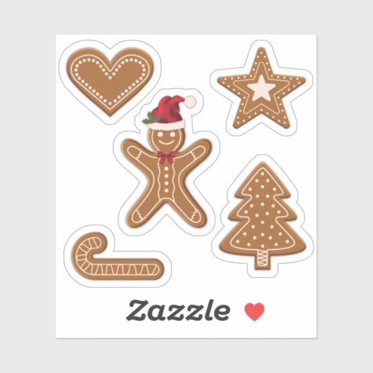 Mooie peperkoek kerstkoekvormen sticker (Vel)
