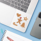 Mooie peperkoek kerstkoekvormen sticker (Laptop met iPhone)