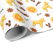 Mooie peperkoek & kruiden kerstcadeaupapier cadeaupapier (Rol Hoek)
