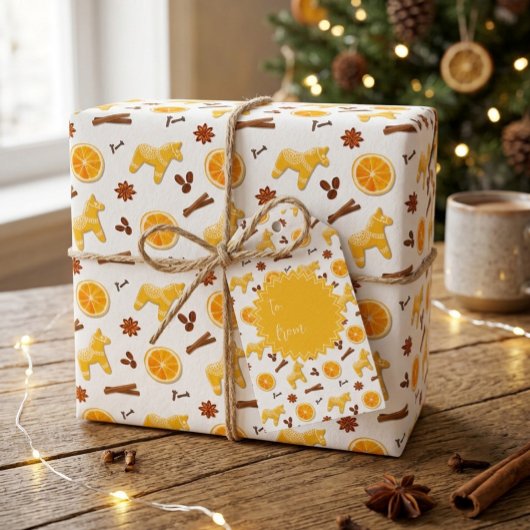 Mooie peperkoek & kruiden kerstcadeaupapier cadeaupapier