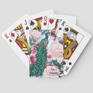 Mooie peracock Floral-speelkaarten Pokerkaarten