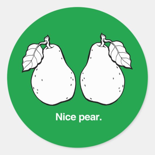 MOOIE PEREN - WIT -.png Ronde Sticker (Voorkant)
