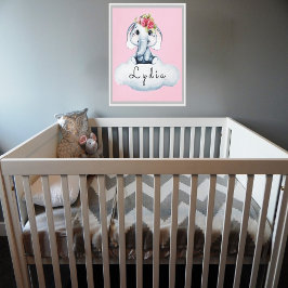 Mooie Persoonlijke Baby Olifant Slaapkamer voor Pa Canvas Afdruk