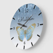 Mooie persoonlijke blauwe vlinder met grote klok (Hoek)