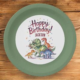 Mooie Persoonlijke Dinosaurus Verjaardag Papieren  Bordje