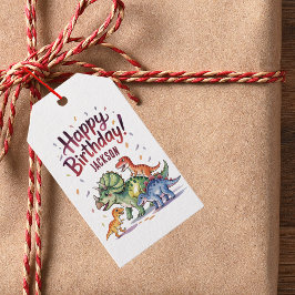 Mooie Persoonlijke Dinosaurus Verjaardagscadeau Ta Cadeaulabel
