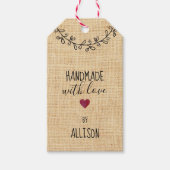 Mooie Persoonlijke Handgemaakte met Liefde Nep Sto Cadeaulabel (Voorkant)