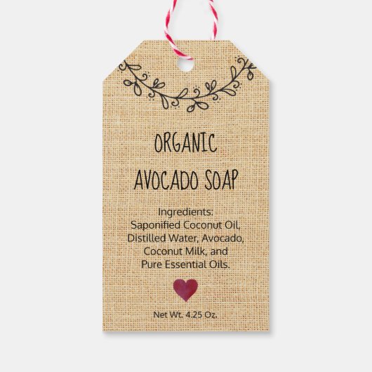 Mooie Persoonlijke Handgemaakte met Liefde Nep Sto Cadeaulabel (Achterkant)