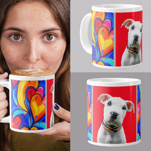 Mooie Persoonlijke Hond Foto Cadeau Moeder Vader Grote Koffiekop