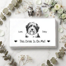 Mooie Persoonlijke Hond Huwelijk Drink Ticket