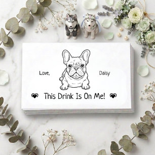 Mooie Persoonlijke Hond Huwelijk Drink Ticket Informatiekaartje