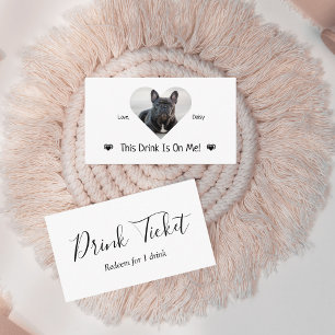 Mooie Persoonlijke Honden Foto Bruiloft Drankkaart Informatiekaartje