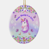 Mooie, persoonlijke Unicorn-versieringen Keramisch Ornament (Rechts)