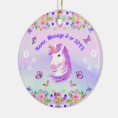 Mooie, persoonlijke Unicorn-versieringen Keramisch Ornament (Links)