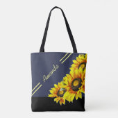 Mooie persoonlijke zonnebloempitten Canvas tas (Achterkant)