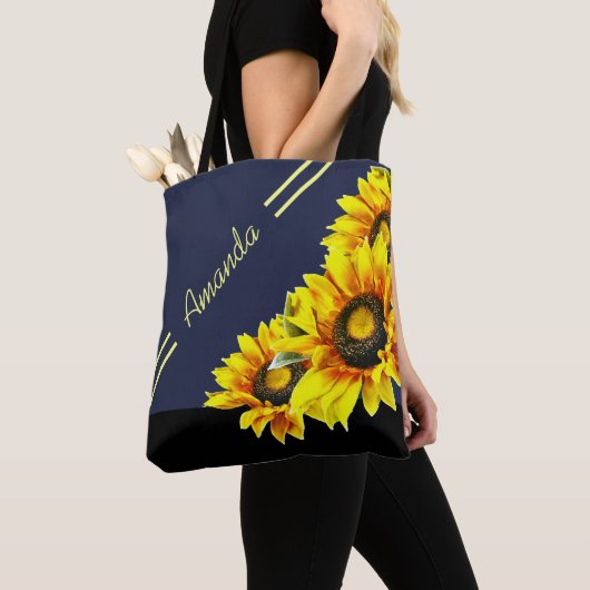 Mooie persoonlijke zonnebloempitten Canvas tas (Dichtbij)