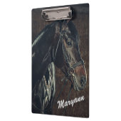 Mooie persoonlijke zwarte paardjes  klembord (Links)