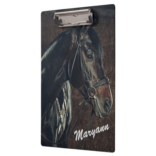 Mooie persoonlijke zwarte paardjes  klembord (Links)