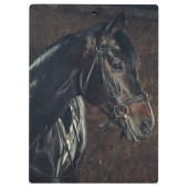 Mooie persoonlijke zwarte paardjes  klembord (Achterkant)