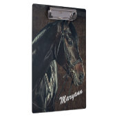 Mooie persoonlijke zwarte paardjes  klembord (Rechts)