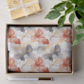 Mooie Perzik Blauwe Bloem Tissuepapier (Geschenk)