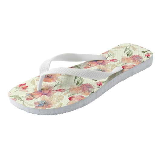 Mooie perzik bloem teenslippers (Schuin)