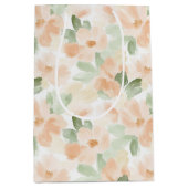 Mooie Perzik Bloemen Bruidsdouche Medium Cadeauzakje (Voorkant)