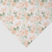 Mooie Perzik Bloemen Bruidsdouche Tissuepapier (Detail)