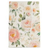 Mooie Perzik Bloemen Bruiloft Feest Medium Cadeauzakje (Achterkant)