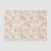 Mooie Perzik Bloemen Bruiloft Tissuepapier (Voorkant)