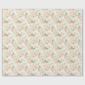 Mooie Perzik Bloemen Bruiloftsfeest Cadeaupapier (Vlak)