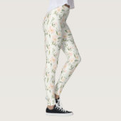 Mooie Perzik Bloemen Leggings (Rechts)