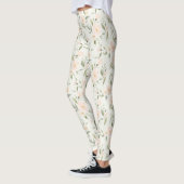 Mooie Perzik Bloemen Leggings (Links)