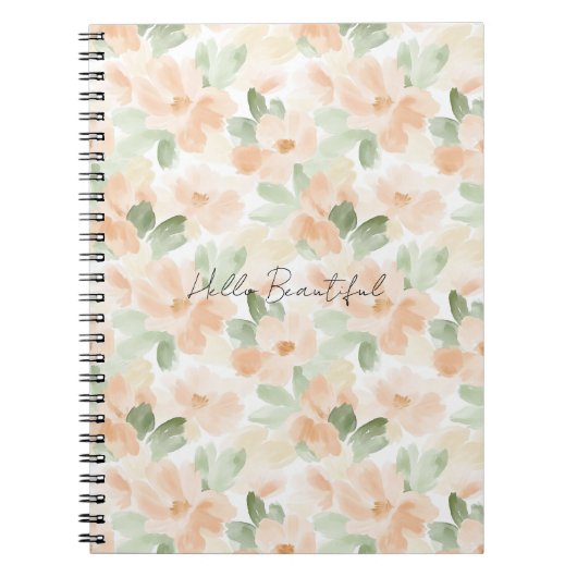Mooie Perzik Bloemen Notitieboek (Voorkant)