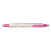 Mooie Perzik Bloemen Zwarte Inkt Pen (Achterkant)