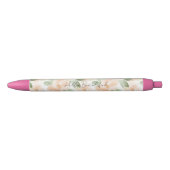 Mooie Perzik Bloemen Zwarte Inkt Pen (Voorkant)