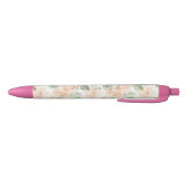 Mooie Perzik Bloemen Zwarte Inkt Pen (Bodem)