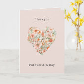 Mooie Perzik Bloemhart Liefde Kaart (Gele Bloem)