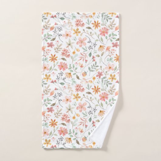 Mooie perzik bloempatroon bad handdoek (Handdoek)