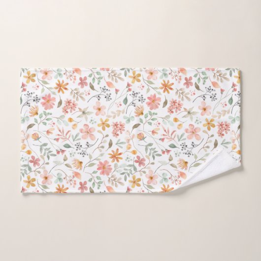 Mooie perzik bloempatroon bad handdoek (Handdoek)