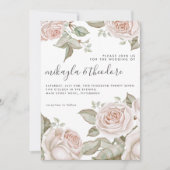 Mooie Perzik Blush Waterverf Rozen Kaart (Voorkant)