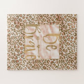 Mooie Perzik Bruine Luipaardprint Wees Dapper Legpuzzel (Horizontaal)