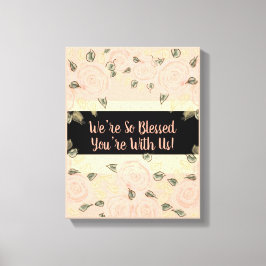 Mooie Perzik en Roze Shabby Chique Designer Canvas Afdruk