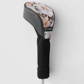 Mooie Perzik en Witte Pioen Personalized Golfheadcover (Schuin)